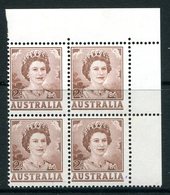 Australia 1959-63 QEII Definitives - 2d Brown Block HM (SG 309) - Mint Stamps