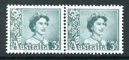 Australia 1959-63 QEII Definitives - 3d Blue-green - Coil Pair LHM (SG 311a) - Nuovi