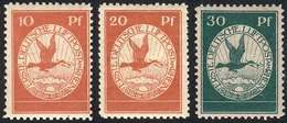 GERMANY: Michel I/III, 1912 Cmpl. Set Of 3 Values (birds), Mint With Tiny Hinge Mark, VF Quality! - Sonstige & Ohne Zuordnung