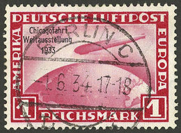 GERMANY: Sc.C43, 1933 Chicagofahrt 1Mk. Carmine Used In Berlin On 1/JUN/1934, VF! - Autres & Non Classés