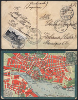 GERMANY: Postcard (map Of Kiel) Sent To Cuba On 21/FE/1903 Franked With 5c. And Cinderella, Very Nice! - Otros & Sin Clasificación