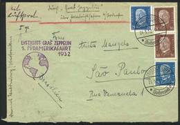 GERMANY: ZEPPELIN Cover Flown To Brazil On 21/MAR/1932, Very Fine Quality! - Otros & Sin Clasificación