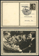 GERMANY: Postal Card Illustrated With View Of Hitler And Nazi Women, Sent From Berlin To Sebnitz On 20/AP/1939, VF Quali - Sonstige & Ohne Zuordnung