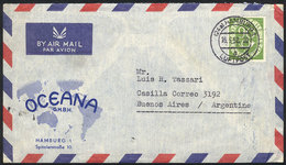 GERMANY: Airmail Cover Franked By Mi.138 ALONE, Sent From Hamburg To Argentina On 16/MAY/1952, Excellent Quality, Catalo - Otros & Sin Clasificación