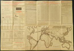 GERMANY: Poster Of Deutsche Lufthansa (circa 1933) With Timetable For Airplanes And Zeppelin Airships, Map With Routes,  - Wereld