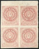 ARGENTINA: GJ.10, 5c. Without Accent, Mint Block Of 4 Of Excellent Quality! - Other & Unclassified