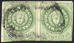 ARGENTINA: GJ.11, 10c. WITHOUT Accent, Pair With The Rare Oval Cancel "Sucursal De La Administración Gral. De Correos De - Sonstige & Ohne Zuordnung