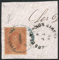 ARGENTINA: GJ.20, 3rd Printing, Wonderful Example On Fragment With Very Neat (rare) "CORREOS PLAZA DEL PARQUE" Cancel In - Altri & Non Classificati