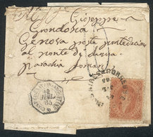 ARGENTINA: GJ.20, 3rd Printing, Franking A Folded Cover Sent From Buenos Aires To Italy On 12/JUL/1865 By French Paquebo - Otros & Sin Clasificación