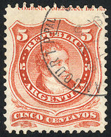 ARGENTINA: GJ.38, With Extremely Rare Circular Datestamp "..ANCOURT PPAL.", Probably Chilean, Excellent Quality, Only On - Other & Unclassified