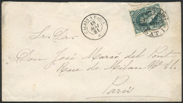 ARGENTINA: Cover Franked By GJ.50 ALONE, Sent From Buenos Aires To Paris On 14/AP/1881, VF Quality! - Otros & Sin Clasificación