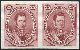 ARGENTINA: GJ.53, PROOF In Carmine, Pair Printed On Thin Paper, Excellet Quality, Rare! - Autres & Non Classés