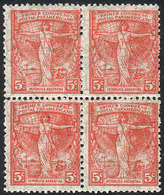 ARGENTINA: GJ.541b, Block Of 4 With The Rare Variety INVERTED Watermark Printed On Front, Excellent Quality (2 MNH And 2 - Autres & Non Classés