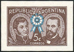 ARGENTINA: GJ.850, 1941 Cockade, French And Berutti, DIE PROOF In Brown And Light Blue, Solid Background (adopted), VF Q - Sonstige & Ohne Zuordnung