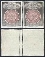 ARGENTINA: GJ.1064, 1956 Casa De Moneda (old Silver Coin, "Patacón"), Pair With Variety: TRIPLE CENTRAL PERFORATION, VF! - Altri & Non Classificati