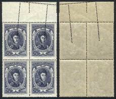 ARGENTINA: GJ.1318A, 1965/8 50P. San Martín Printed On National Unsurfaced Paper, Block Of 4 With Variety: Perforation R - Other & Unclassified