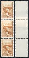 ARGENTINA: GJ.1527, 1970/3 10c. Incan Bridge, Strip Of 3 With PAPER OVERLAP Variety, VF! - Autres & Non Classés