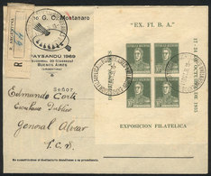 ARGENTINA: GJ.1, Franking A Registered Cover Sent From Buenos Aires To General Alvear On 17/OC/1935 (first Day Of Issue) - Altri & Non Classificati