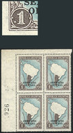 ARGENTINA: GJ.648, Corner Block Of 4, One With Variety: "1 With Period", Position 1, Excellent!" - Dienstmarken