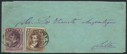 ARGENTINA: Small Green Cover Franked By GJ.35 + 36 (total 5c.), Datestamped JUJUY With Maltese Cross, Sent To Salta On 5 - Andere & Zonder Classificatie