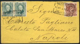 ARGENTINA: Cover Franked By GJ.53 Pair + 54 Cancelled "BUENOS AIRES - ESTACION CENTRAL", Sent To Napoli On 7/SE/1881, Wi - Other & Unclassified