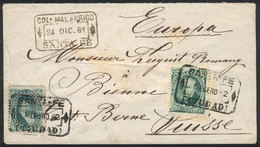 ARGENTINA: Cover Sent From COLONIA MALABRIGO To Switzerland On 24/DE/1881 Franked With 12c. (GJ.39 + 53), With Transit M - Other & Unclassified