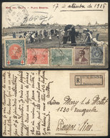 ARGENTINA: Beautiful PC With View Of Bristol Beach, Franked With Postage Stamps + A Belgium 5c. Stamp + 1c. Stamp Of POS - Andere & Zonder Classificatie