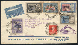 ARGENTINA: Cover Franked With The Zeppelin Set Of 5 Values With Blue Overprint (the 20c. Value With Green Overprint), Se - Sonstige & Ohne Zuordnung