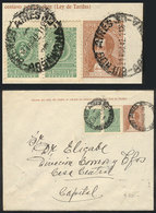 ARGENTINA: 5c. Moreno Stationery Envelope + Pair Of POSTAL SAVINGS Stamps Of 1c. (not Valid For Postage), Used In Buenos - Autres & Non Classés