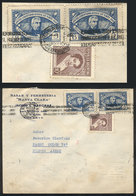 ARGENTINA: Cover Posted From Rosario To Buenos Aires On 23/MAY/1951, Franked With 10c. Rivadavia + 2 POSTAL SAVINGS Stam - Other & Unclassified