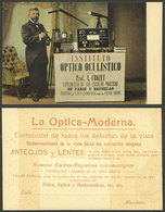 ARGENTINA: Optical Institute Of Prof. A. Crozet, Spectacular Advertising Card Of Early 1900s, VF Quality, Rare! - Argentinië