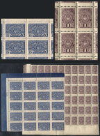 ARGENTINA: POSTAL SAVINGS BANK: 2 Large Blocks Of Stamps Of The Year 1955: 1c. In Block Of 60 And 5c. In Block Of 20, MN - Otros & Sin Clasificación