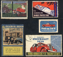 ARGENTINA: CARS: Group Of 5 Old Cinderellas Topic Cars: Pick Up Merdeces Benz, Road Day, Chevrolet Trucks 1936, Fireston - Other & Unclassified