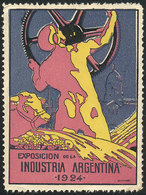 ARGENTINA: INDUSTRY Exhibition Of The Year 1924, Beautiful Cinderella, Minor Defect, Very Good Appearance, Rare! - Otros & Sin Clasificación