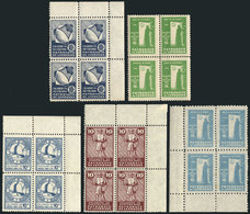 ARGENTINA: LEPROSY: Institute For The Lepers, 5 Different Blocks Of 4, MNH, Very Fine Quality! - Other & Unclassified