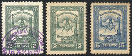 ARGENTINA: Masonic Orphanage, Set Of 2 Cinderellas Of 2c. And 5c., And Another 2c. Used, Rare, Very Good Lot! - Altri & Non Classificati