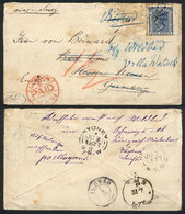AUSTRALIA: Cover Sent From NEWCASTLE To Bad Ems (Germany) On 7/JUN/1877, Franked With 2p. With "55" Numeral Cancel (the  - Briefe U. Dokumente