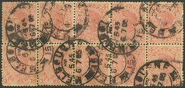 AUSTRALIA: Nice Block Of 10 Stamps Of 1p. Used In Melbourne On 6/JUL/1905, VF - Gebruikt