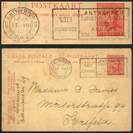 BELGIUM: Postal Card Sent From Antwerpen To Krefeld On 27/AU/1920, With Machine Cancel With Slogan About OLYMPIC GAMES,  - Otros & Sin Clasificación