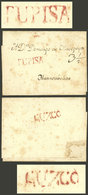 BOLIVIA: Circa 1790, Folded Cover Sent To Huancavelica, With "3½" Rating In Pen Along Red TUPISA Mark (32 X 8.5 Mm) Very - Bolivien