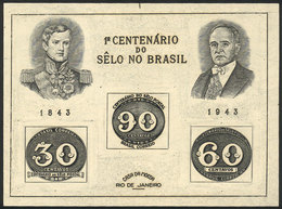 BRAZIL: RHM.B-8, 1943 Stamp Centenary, MNH (issued Without Gum), Excellent Quality! - Other & Unclassified