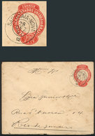 BRAZIL: 100Rs. Stationery Envelope Sent From SAPUCAIA-NOVA To Rio On 23/DE/1897, Rare Cancel, VF! - Andere & Zonder Classificatie