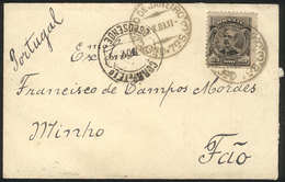 BRAZIL: Cover Franked With 300Rs. Sent From Rio De Janeiro To FAO (Portugal) On 27/OC/1909, With Very Nice Postal Markin - Otros & Sin Clasificación