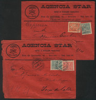 BRAZIL: 2 Envelopes Of AGENCIA STAR Sent From Rio To Poços De Caldas In DE/1921, VF Quality! - Other & Unclassified