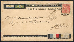 BRAZIL: 5/FE/1925 Rio De Janeiro - Natal, Experimental Flight Of Latécoère Airlines (with Arrival Backstamp), VF Quality - Autres & Non Classés