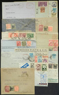 BRAZIL: 14 Covers Posted By Airmail Between 1930 And 1952, With Interesting Postal Marks, Good Postages, Etc., Very Usef - Autres & Non Classés