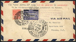 BRAZIL: 24/MAY/1930 Rio De Janeiro - PANAMÁ, Via ZEPPELIN: Cover Franked By Sc.4CL5 + 300Rs. Definitive, With Transit Ma - Otros & Sin Clasificación