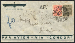 BRAZIL: Airmail Cover Sent Via CONDOR From Porto Alegre To Rio On 28/OC/1930, VF! - Andere & Zonder Classificatie