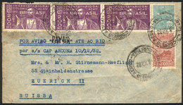 BRAZIL: Cover Sent From Curitiba To Switzerland On 8/DE/1932, BY AIRPLANE To Rio De Janeiro To Reach The Steampship Cap  - Andere & Zonder Classificatie