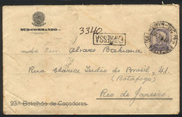 BRAZIL: Express Cover Sent To Rio De Janeiro On 19/JUL/1935 Franked With 5,000Rs., With Good Number Of Interesting Cance - Other & Unclassified